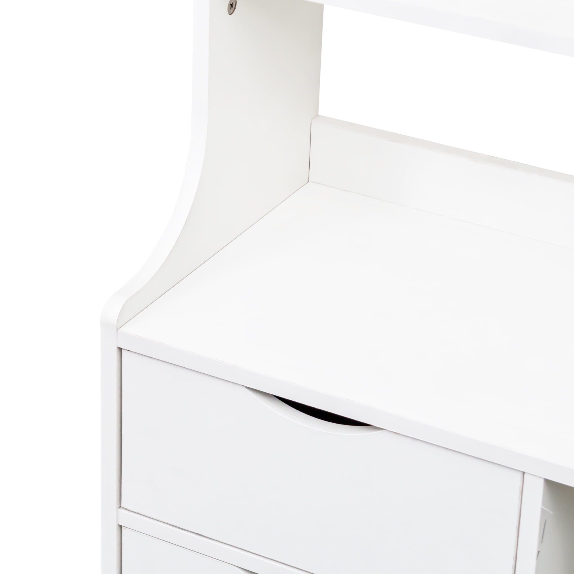 Aukfa Tall Nightstand with Bookshelf, Bed Side Tables, Bedside Table for Bedroom/Office,White