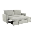 thumbnail image 5 of 3 in 1 Convertible Sleeper Sofa Bed, 78 Inch Loveseat Futon Sofa Couch, Lounge Sofa with Backrest for Living Room, Light Grey, 5 of 7