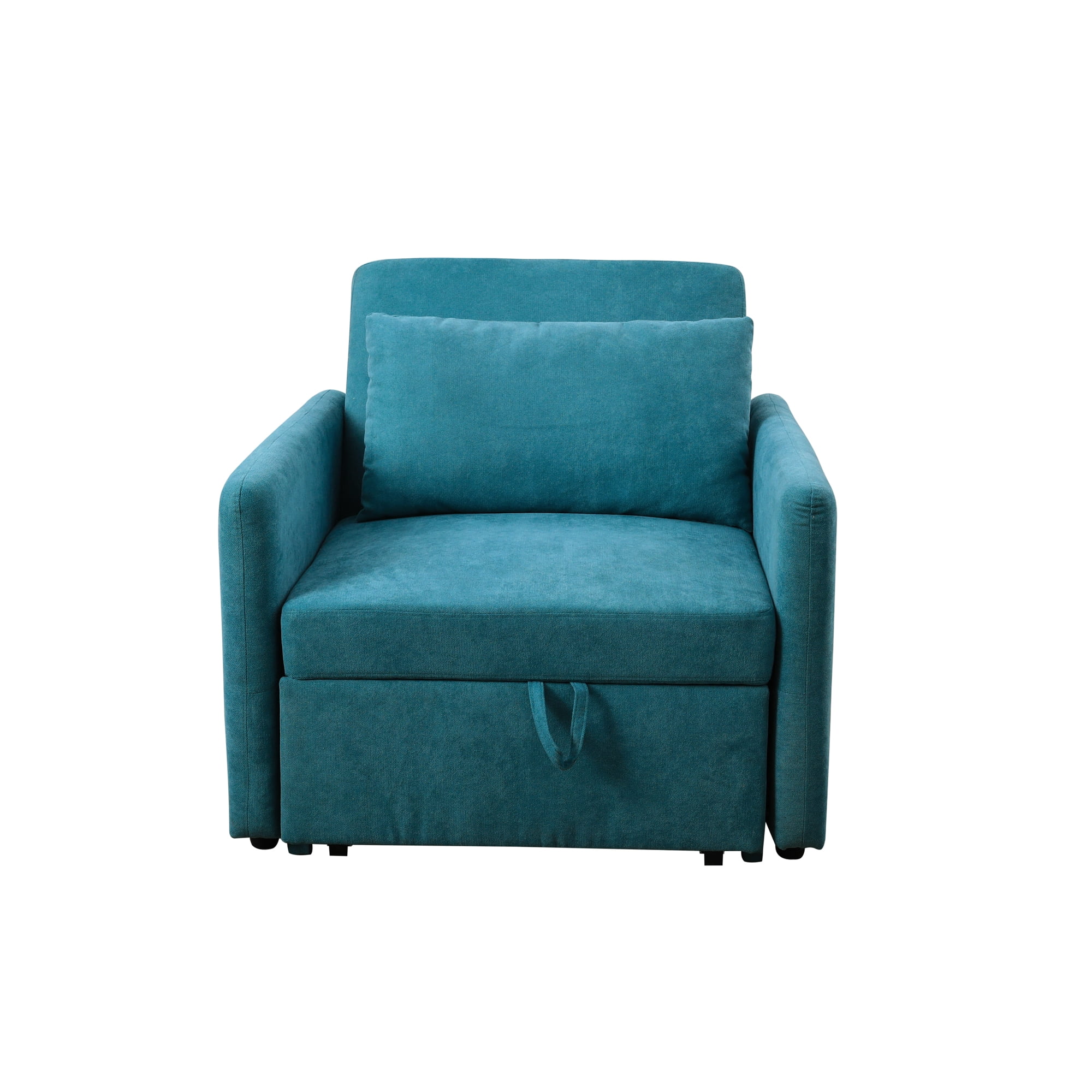 MAYEERTY 36" Modern Upholstered Lint 1-Piece Convertible Sofabed Armchair with Quick-Fold Design for Living Room，Green