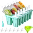 thumbnail image 1 of Popsicle Molds 12pieces Silicone Ice Pop Out Molds BPA Free Reusable Easy Releasing Ice Pop Maker Pack of Ice Pop Molds with Popsicle Sticks，Cleaning Tool and Funnel (A), 1 of 7