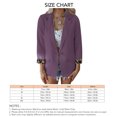 thumbnail image 5 of Blazer Con Parte Delantera Abierta Para Mujer, Fibra De Poliéster, Transpirable, Suelto, De Color Sólido, Con Puños De Leopardo, Con Solapa, Manga Larga, Bolsillos Laterales ANGGREK Púrpura S, 5 of 5