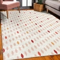 thumbnail image 3 of Modern Decorative Rug, Modern Geometric Shapes Polka Dot Tear Drop Forms Pattern Graphic Art Print, Quality Carpet for Bedroom Dorm and Living Room, 6 Sizes, Burgundy White, by Ambesonne, 3 of 4