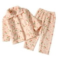thumbnail image 1 of GDREDA Pyjama Fille Enfants et Garçons Ensemble de Pyjama Doux 2 Pcs Orange, 6-12 Mois, 1 of 3