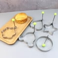 thumbnail image 2 of 5 PCS- Pancake Egg Molder Breakfast Accessories Heart Ring Star Shaped Molds Mickey Mouse Mold Round Egg Mold, 2 of 5