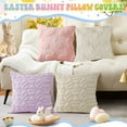 thumbnail image 5 of PayUSD Easter Pillow Covers 18x18 inch Set of 2 Easter Soft Plush Faux Fur Jacquard Throw Pillows for Bedroom Sofa Couch Chair Holiday Festivals Home Decor Easter Rabbit and Eggs, 5 of 7