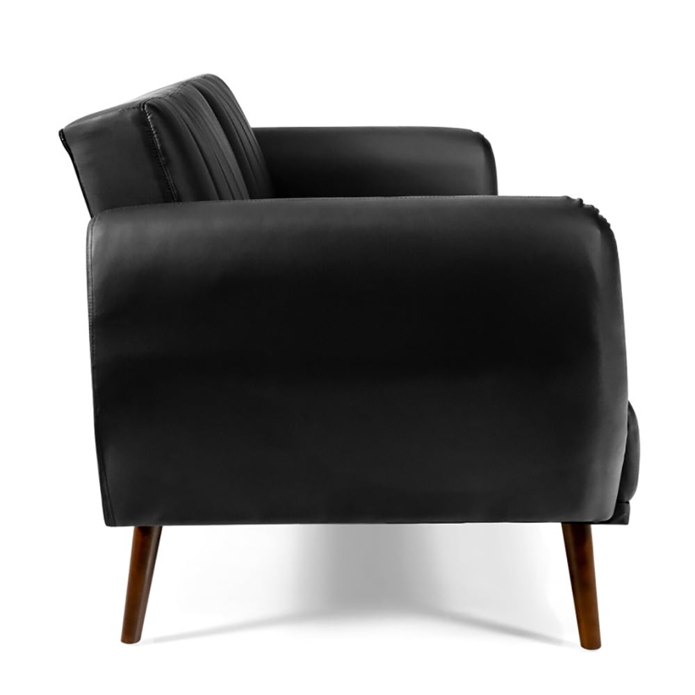 Finihen Convertible Futon Sofa Bed, Modern Convertible Sleeper Couch, 3 Seat Convertible Sofa Bed with Adjustable Backrest, for Living Room, Black Finihen Convertible Futon Sofa Bed, Modern Convertible Sleeper Couch, 3 Seat Convertible Sofa Bed with Adjustable Backrest, for Living Room, Black