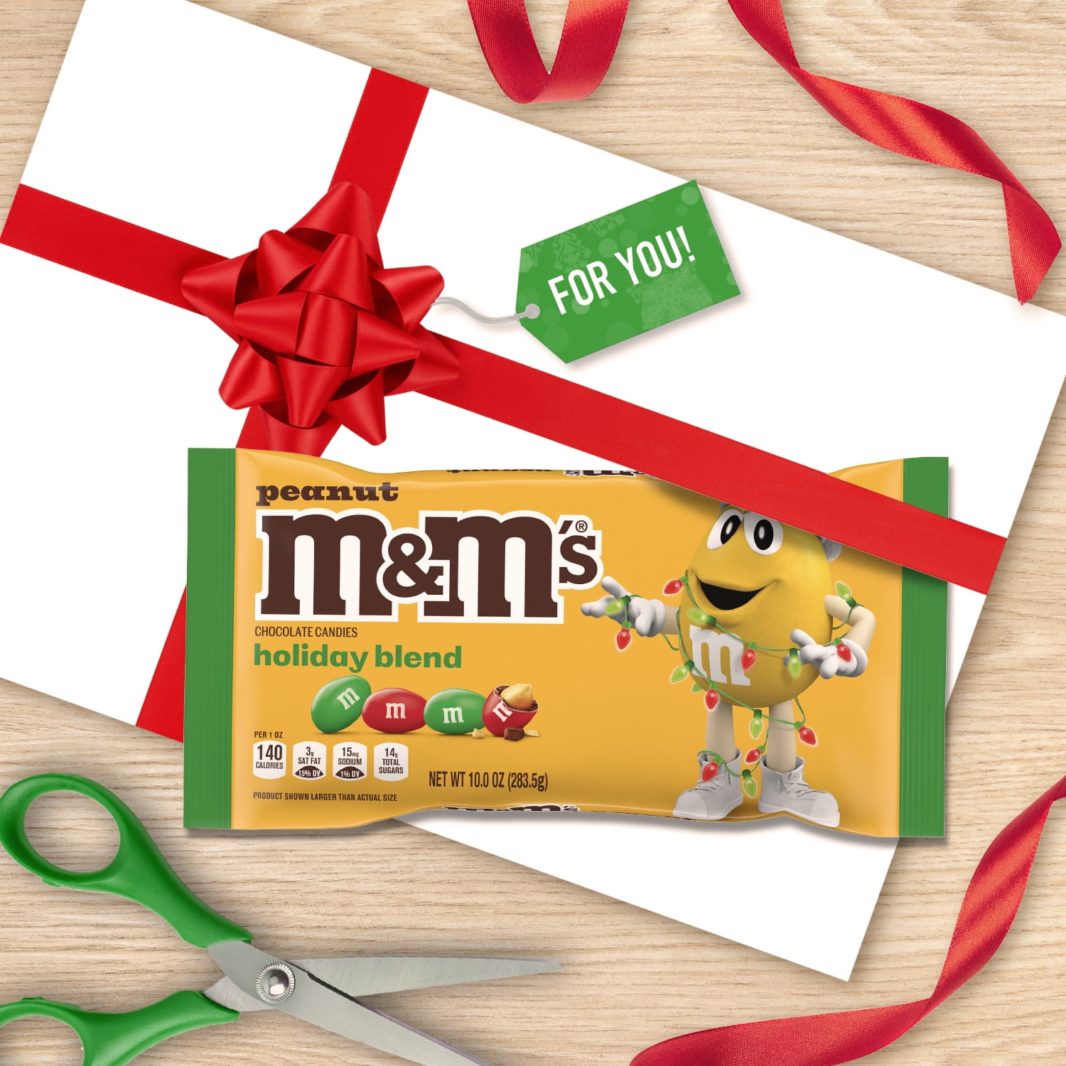 (2 pack) M&M's Peanut Milk Chocolate Christmas Candy - 10 oz Bag