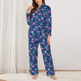 thumbnail image 2 of Balery Plants And Flamingos Conjunto de Pijama con Estampado para Mujer, Conjunto de Dos Piezas con Manga Larga, Ropa de Dormir Suave con Bolsillos, Pijamas Cómodos-Large, 2 of 7