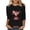 Black, variant on Merry Christmas 3/4 Length Sleeve Womens Tops Plus Size Holiday Party Shirts Fashion Xmas Santa Claus Print T Shirt Casual Round Neckline Blouse