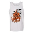 thumbnail image 2 of Wild Bobby Spooky Vibes Pumpkin Skulls Bats Stars with Orange and Black Halloween Men Tank Top, White, Medium, 2 of 6