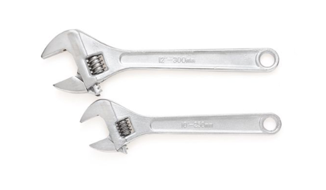 JobSmart JS20002 2 Piece Adjustable Wrench Set, 10 in. & 12 in