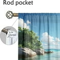 thumbnail image 6 of WNOOHIY Vacation Style Ocean Beach Scenery Light-filtering Window Curtains for Bedroom and Living Room, Set of 2 Panels, 6 of 8