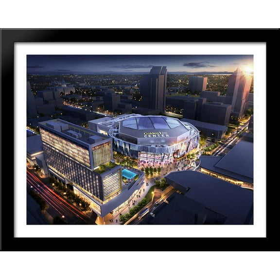 Golden 1 Center 36x28 Large Black Wood Framed Print Art - Home of the Sacramento Kings