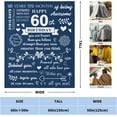 thumbnail image 2 of 60th Birthday Gifts for Women Men Blanket 60"x50", Happy 60th Birthday Decorations Women Throw Blanket, 1963 Birthday Gifts for 60 Year Old Woman Man Blankets Throws, 60th Birthday Gifts Ideas, 2 of 6