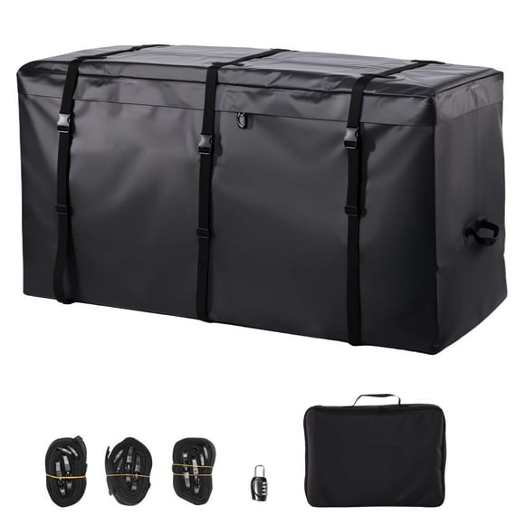 KFFKFF Hitch Cargo Carrier Bag, Waterproof 840D PVC, 60.24 x 24.02 x 35.94 in (30 Cubic Feet), Heavy Duty Cargo Bag for Truck Bed Storage