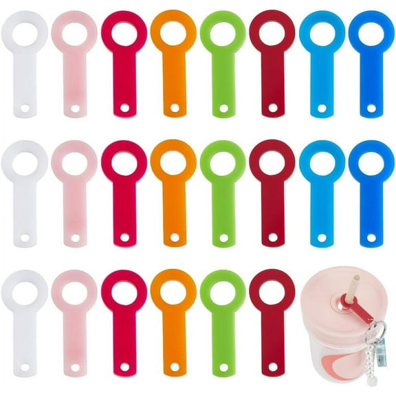 80Pcs 8 Colors Acrylic Tumbler Straw Charm Blanks Blank Straw Toppers Charm Accessories Compatible Straw Toppers Charm for DIY Straw Caps Decoration