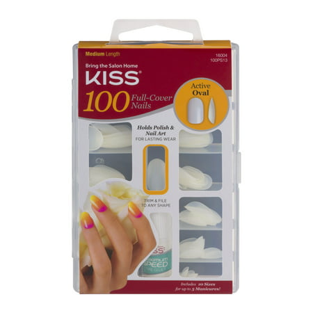 Kiss 100 Full Cover Nails acitve ovale longueur moyenne - 100 CT