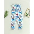 thumbnail image 4 of Bagilaanoe Newborn Baby Boys Summer Jumpsuit Letters Print Sleeveless Hooded Bodysuit 3M 6M 9M 12M 18M 24M Infant Casual One Piece Romper, 4 of 8
