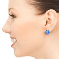 thumbnail image 2 of Galaxy Gold 14K Rose Gold 7.2 CTW Natural Blue Topaz Stud Earrings - December Birthstone - Communication & Serenity - Fine Jewelry for Women, 2 of 2