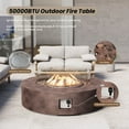 thumbnail image 4 of MOALCOFER 41" Round Propane Fire Pit with Glass Wind Guard, 50,000 BTU Smokeless Flame, Includes Rain Cover for Patio, Backyard, Deck, 4 of 6