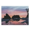 thumbnail image 1 of National Parks Cutting Board, Sunrise in Slow Moving Stream Pinky Soft Colored Misty Skyline Mystic Beach, Decorative Tempered Glass Cutting and Serving Board, Large Size, Multicolor, by Ambesonne, 1 of 1