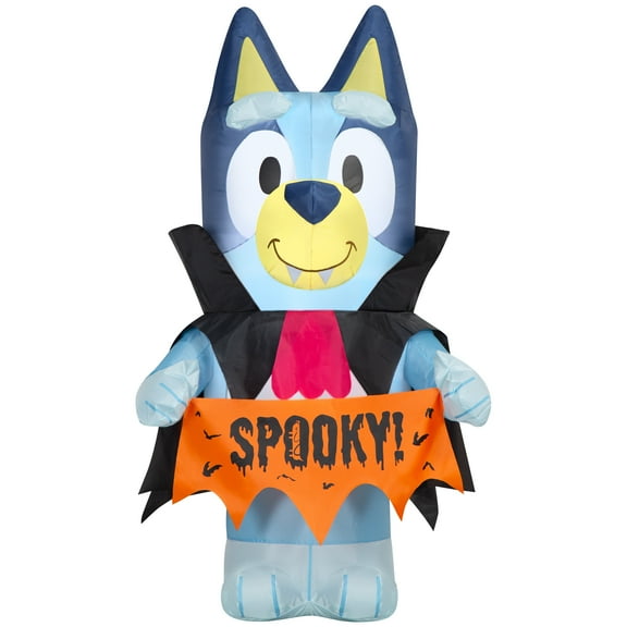 Gemmy Airblown Inflatable Bluey in Vampire Costume Bluey, 3.5 ft Tall, Multicolored