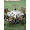 thumbnail image 3 of Outdoor Tablecloth with Umbrella Hole and Zipper, Black Branches Birds Square Table Cloth 54x54 Inch Waterproof Tablecloth, Modern Abstract Forest Silhouettes Picnic Table Cover for Patio Camping, 3 of 7