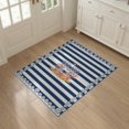 thumbnail image 3 of ODIKA 3'x5' Washable Throw Rug Stain Resistant, Low Profile, Non-Slip Striped Marine Coral Reef Seashell Border Starfish Motifs Nautical Flowing for Entryway, Kitchen, Mudroom, 3 of 7