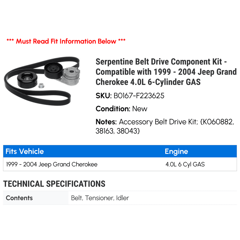 2004 jeep grand cherokee serpentine belt online
