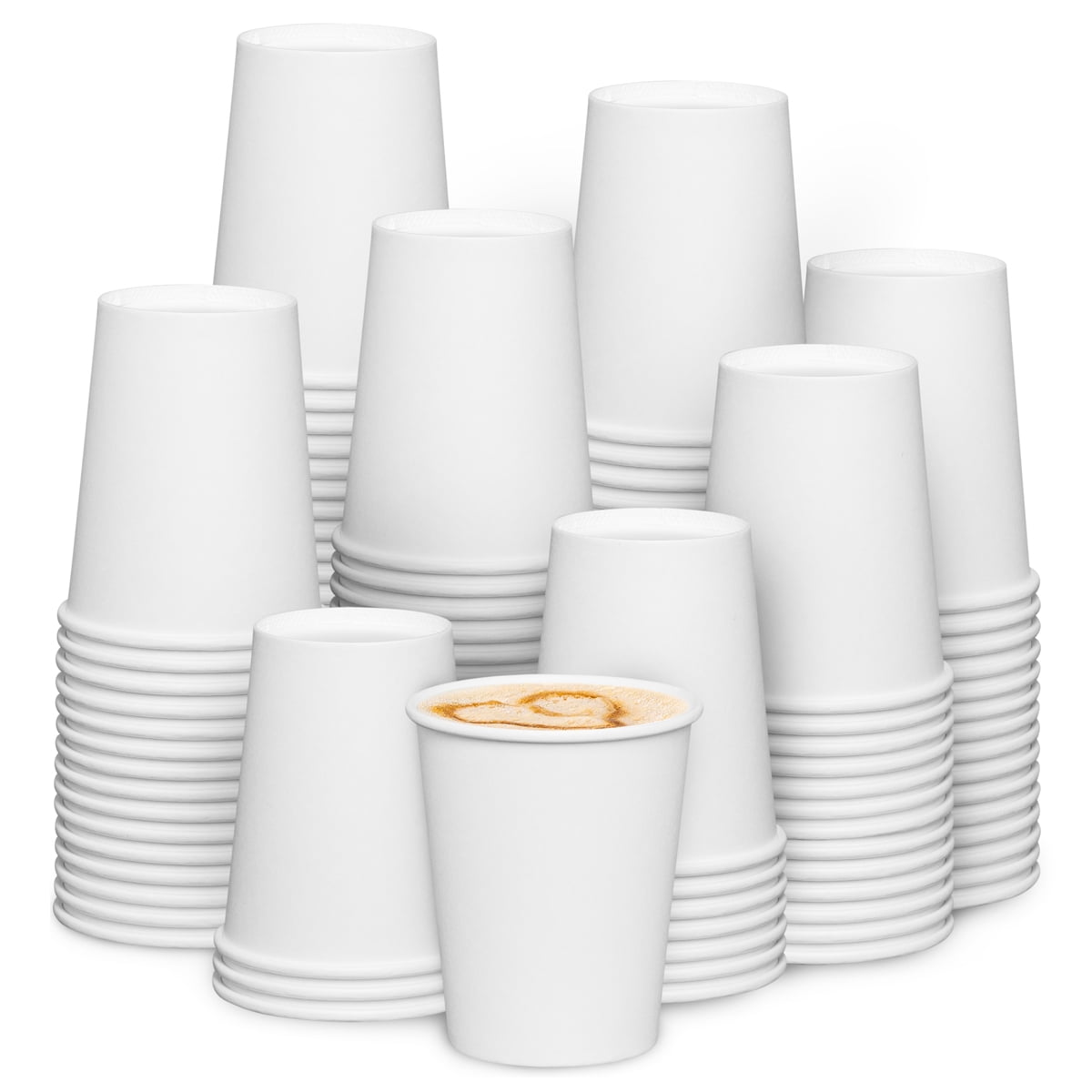 [300 Pack] 8 oz. White Paper Hot Coffee Cups