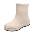 thumbnail image 2 of Women's Matte Slip On Chunky Sole Rain Boots Ankle Rain Boots For Outdoors Non Slip Waterproof Rubber Ankle Short Gardening Walking Outdoor Rain Shoes for Women, 2 of 6