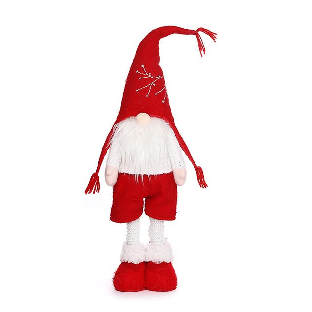 Gnomo de Navidad Decoración navideña 20' Telescópico Hecho a mano Tomte escandinavo Felpa para muñeca Elfo Adornos para el hogar Figuras de Papá Noel de mesa