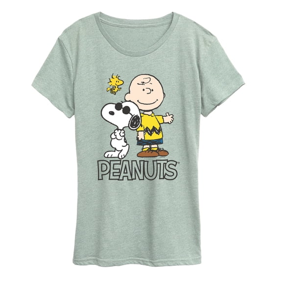 Peanuts - Charlie Brown, Snoopy & Woodstock - Women's Short Sleeve Graphic T-Shirt