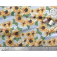thumbnail image 2 of Soimoi Blue Viscose Chiffon Fabric Leaves & Sunflower Floral Fabric Prints By Yard 42 Inch Wide, 2 of 3