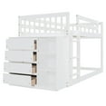 thumbnail image 2 of Bellemave Twin Over Twin Bunk Bed with Storage, Wood Low Bunk Bed with 4 Drawers and 3 Shelves, Twin Floor Bunk Bed Frame for Teens  Adults- White, 2 of 8