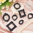 thumbnail image 5 of 12PCS Vintage Resin Picture Frame Props Photo Frame 6 Sizes Frame Wall Hanging Photo Frame Table Top Jewelry Display Decor (Black) for diy, 5 of 6