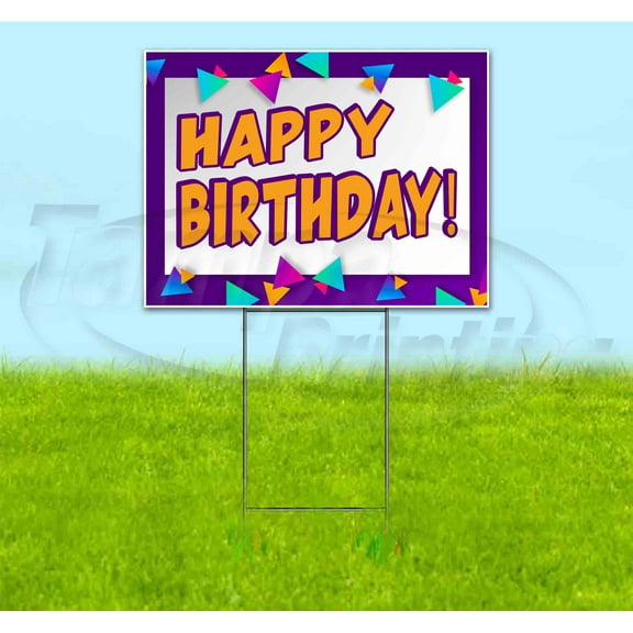 Happy Birthday (18"x24") Corrugated Plastic Yard Sign, Bandit, Lawn, Decorations, New, Advertising, USA