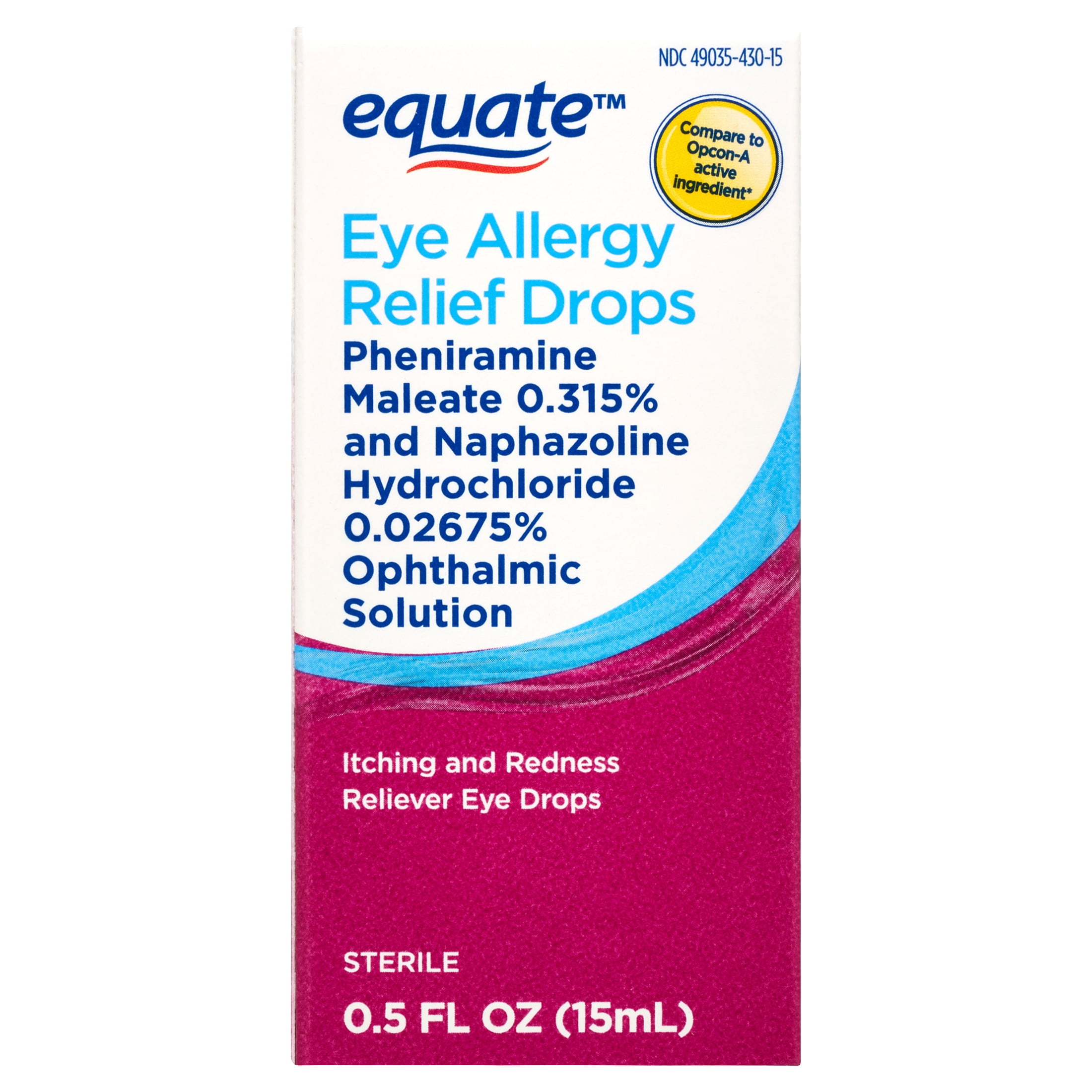 Equate Eye Allergy Relief Antihistamine and Redness Reliever Eye Drops