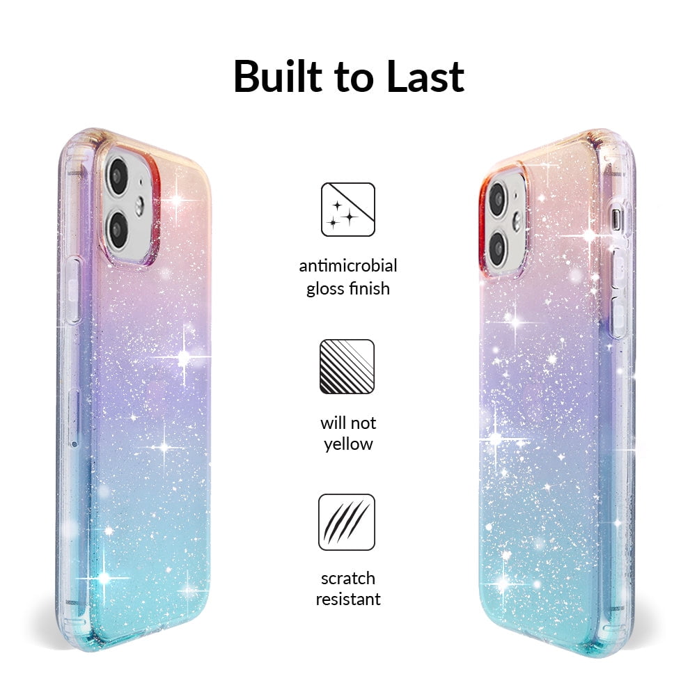 VELVET CAVIAR for iPhone 11 Case Glitter - Clear Colorful Protective Case for Women - Ombre Blue Purple Stardust