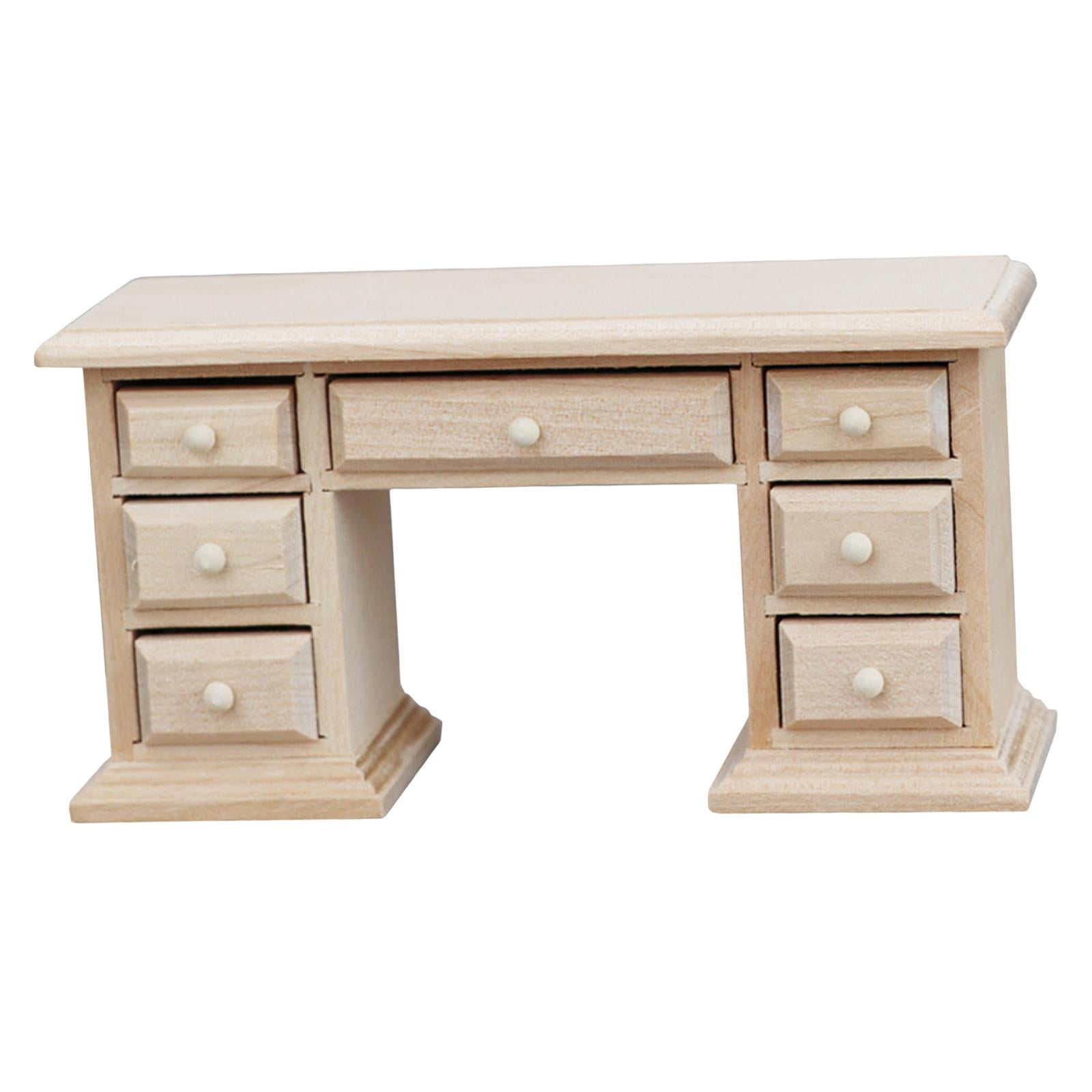 Rushawy 1:12 Dollhouse Computer Desk Office Desk for Landscape Decorations