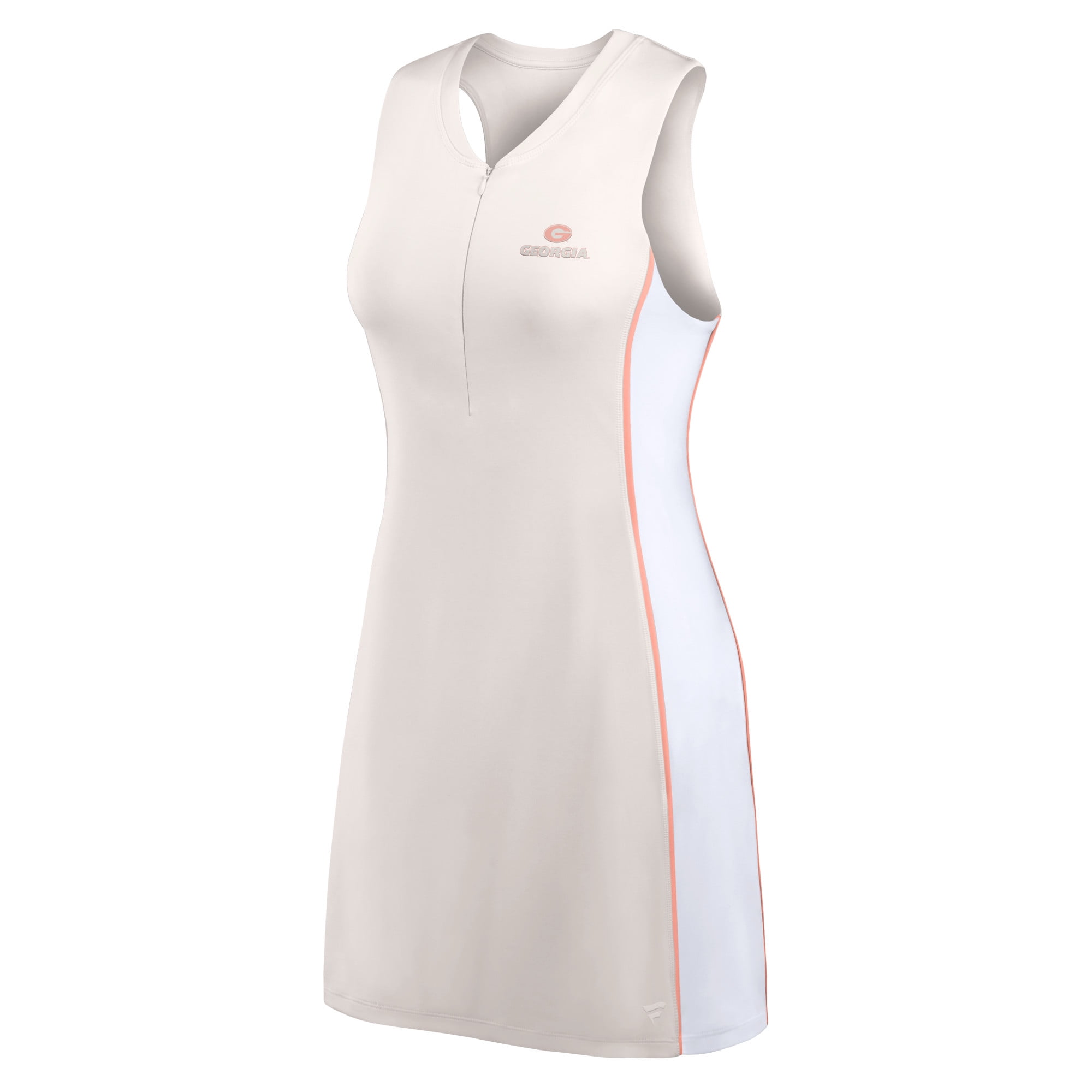 Women's Fanatics White Georgia Bulldogs Studio Boost Athletic Half-Zip Dress