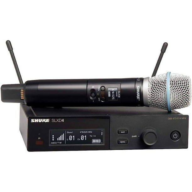 Micrófono de Mano Shure SLXD24-B87A Supercardioide Dinámico Sistema RF Rango de trabajo 100 m