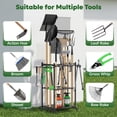thumbnail image 2 of Garden Tool Organizer, Heavy Duty Steel Tower Rack with 2 Additional Hooks, Holds 35+ Long Handled Tools, Rakes Brooms, for Garage Storage & Shed & Outdoor Storage, Black, 2 of 12