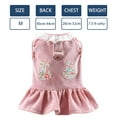 thumbnail image 6 of TELOLY Dog Harness Dress with D Ring Rabbit Patch Lace Princess Puppy Dress Skirt Fall Winter Thick Corduroy Holiday Pet Clothes Dresses for Small Dogs Girl Cat Outfit - M, 6 of 7