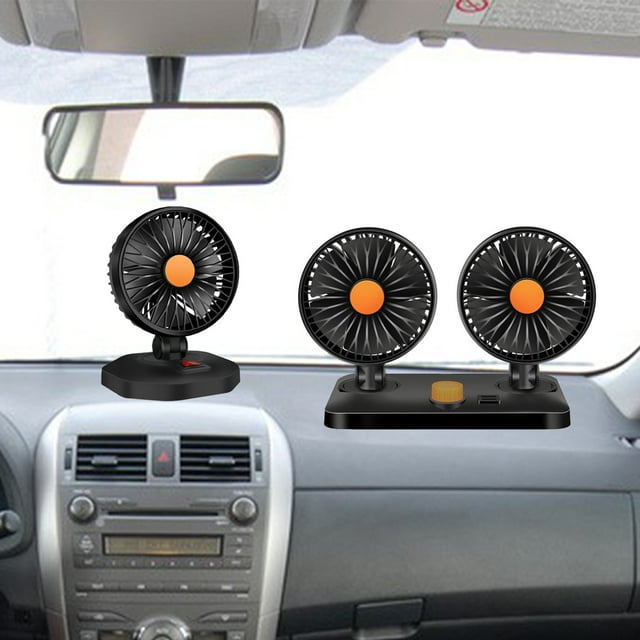 Sentmoon Offres du Jour Liquidation Ventilateur de Voiture Prime avec 6 Pales de Ventilateur, 2 Vitesses Circulateur de Refroidissement, Rotation Multi-Angle Ventilateur Auto pour Berline SUV, RV, Bo-at, Véhicules Auto Offres du Jour Liquidation