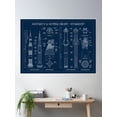 thumbnail image 2 of Saturn V And Super Heavy / Starship (Navy Blueprint) Poster Wall Art, Modern Wall Decor, 24x36 UNFRAMED, 2 of 3