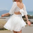 thumbnail image 1 of Vestido De Manga Abullonada, Con Volantes, Suave, Elástico, Ligero, Con Lazo En La Espalda, Minivestido Vintage Para Mujer Para El Verano ANGGREK Otros, 1 of 5