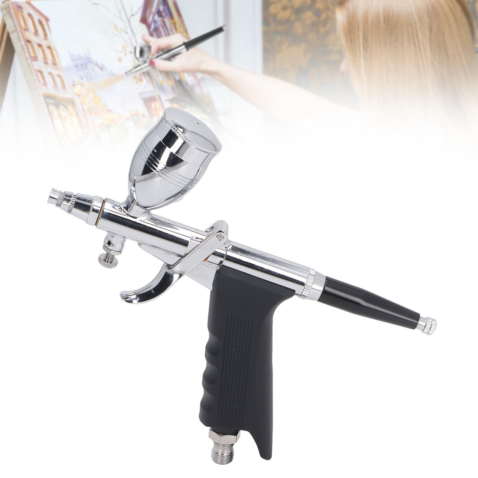 Yajisi 3‑Nozzle Dual‑Action Airbrush Kit with 2cc/5cc/13cc Cups – Adjustable Spray, 0.3‑0.5‑0.8mm, Ideal for Models, Furniture, Nail Art & Cake Decorating