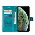 thumbnail image 5 of Allytech for Apple iPhone X/iPhone XS Case,Shockproof Stylish PU Leather Bling Glitter Diamond Embossed Pattern Flip Holder Magnetic Clasp Card Slots Wallet Phone Case Cover,Blue, 5 of 9