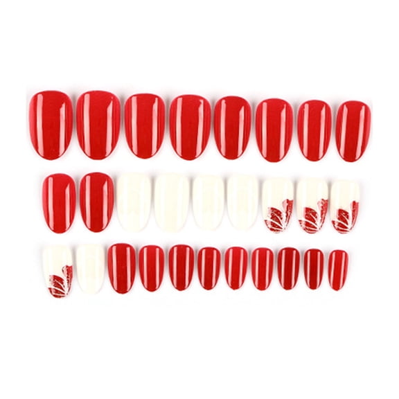 28PCS Fake Nails Tips Set Different Sizes Natural French Short False Nails Tips Full Cover Acrylic Artificial Nails for Nail Salons & DIY Nail Art Too